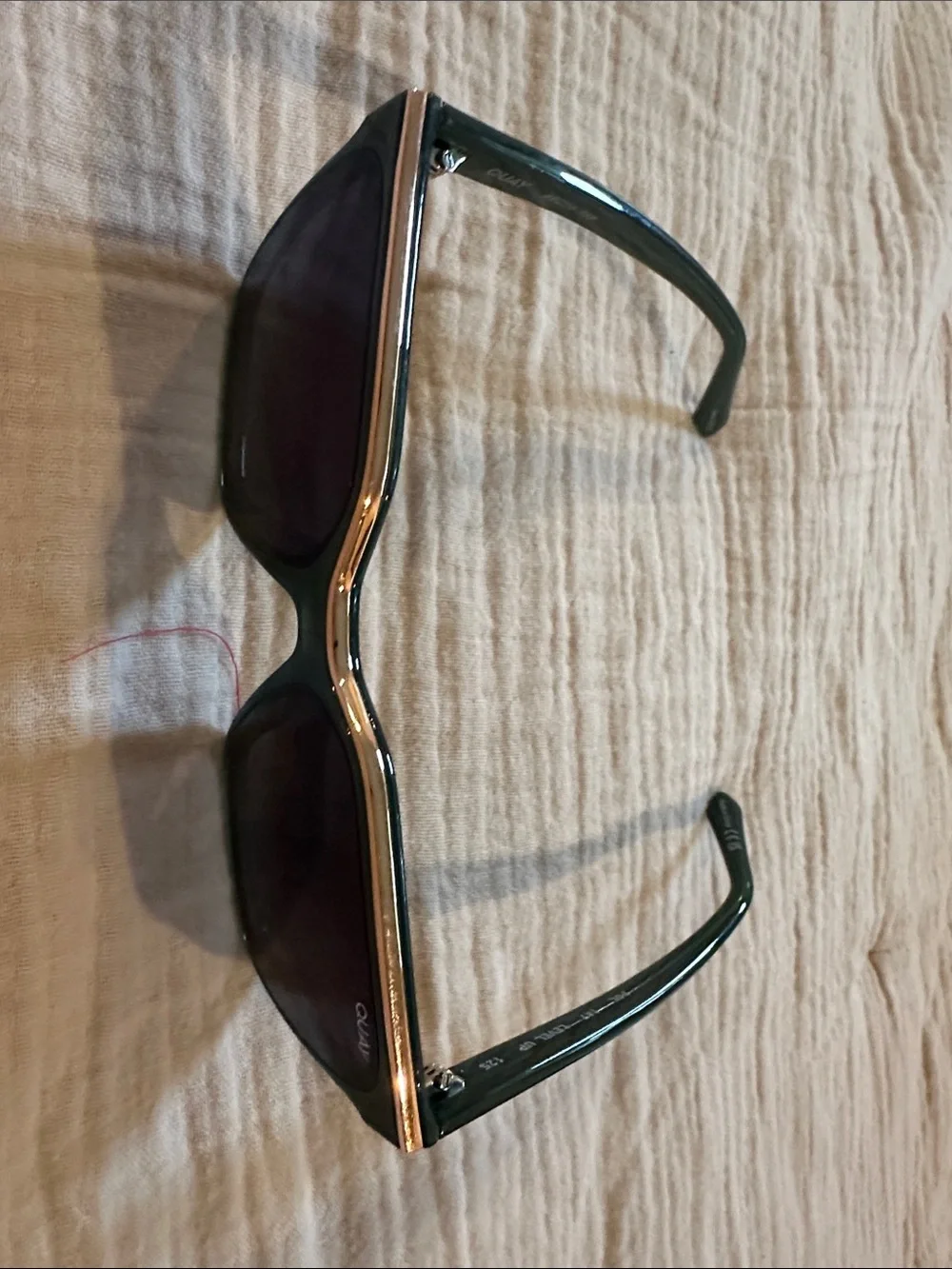 Quay Australia Oversized Square Sunglasses in Dark Green and Black Lenses